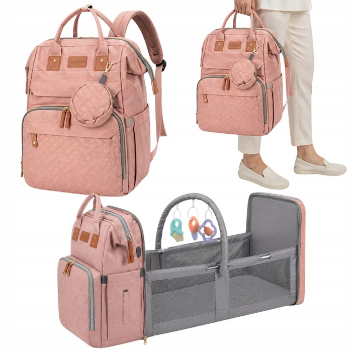 Set mamă și bebe Cracos MommyBag cu pătuț pliabil și gentuțe organizatoare impermeabile [2]