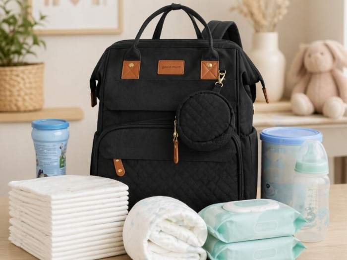 Set mamă și bebe Cracos MommyBag cu pătuț pliabil și gentuțe organizatoare impermeabile [16]