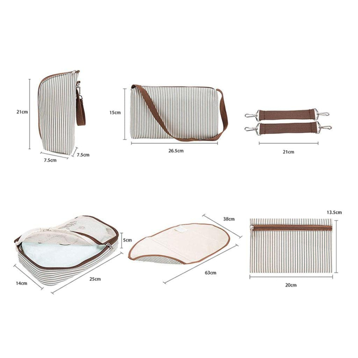 Set maternitate Cracos maro – geantă pentru mamă și bebeluș cu 6 accesorii [6]