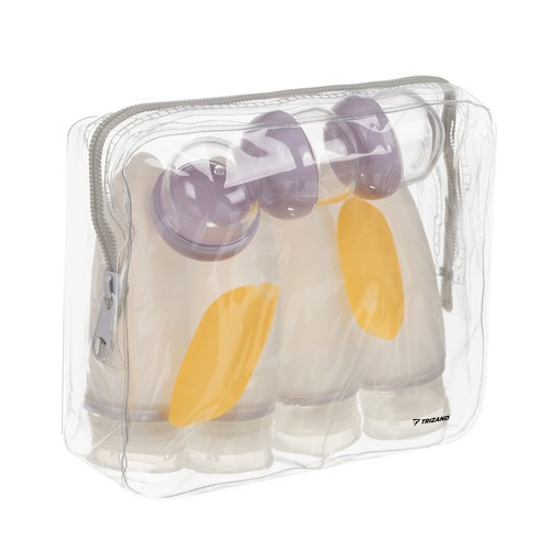 Set recipiente pentru cosmetice, Tecos, material plastic, albastru, 10 piese, ideale pentru trusa de calatorii [2]