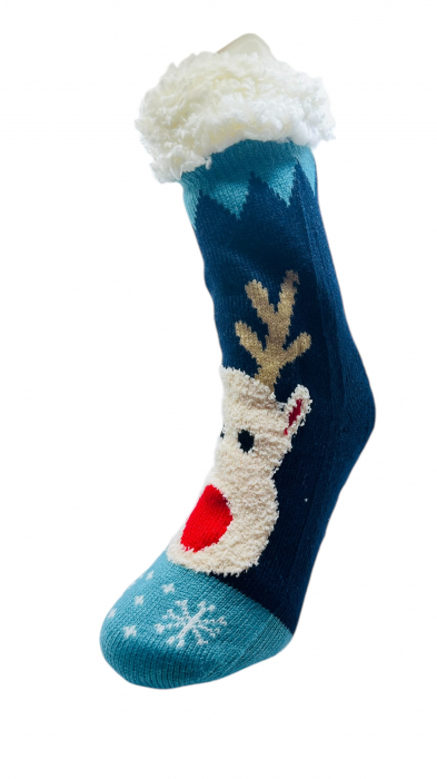 Set sosete termice de dama, cu design de sarbatori, Tecos®, marime 36-40, ambalate in cutie cadou, ideale pentru Sarbatorile de iarna, 2 perechi [5]