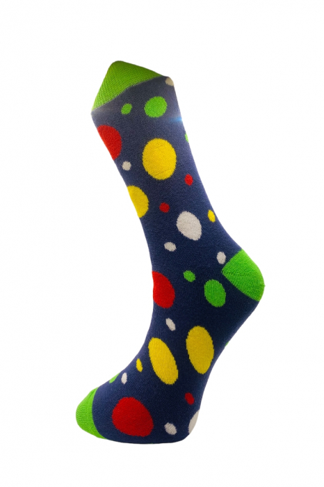 Sosete călduroase din bumbac cu motive de Crăciun pentru dama, multicolor, mărime 36-39, imprimeu buline colorate [2]