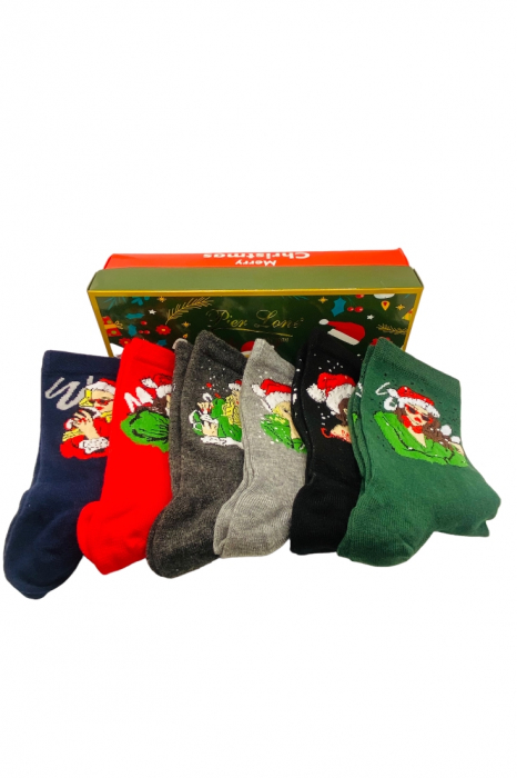 Sosete cu motive de Craciun pentru femei, multicolor, marimi 36-40, 6 perechi [7]