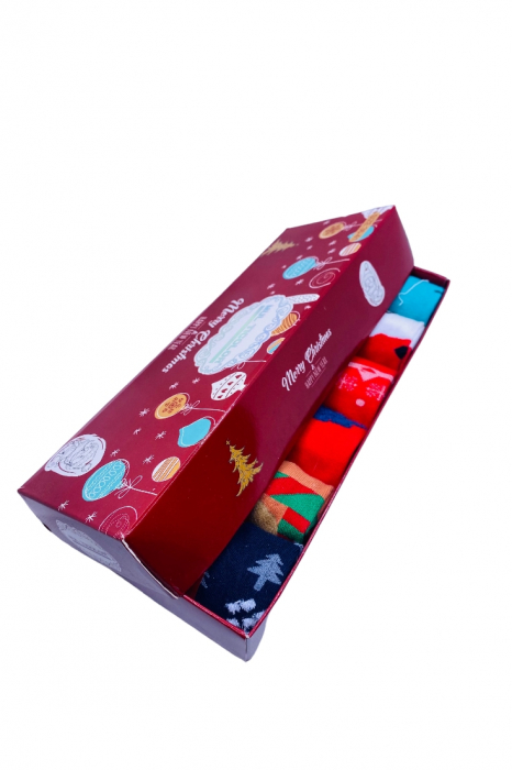 Sosete din bumbac cu motive de Craciun pentru dama, multicolor, marimi 36-41, 6 perechi [3]
