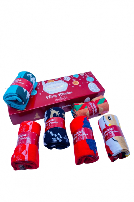 Sosete din bumbac de Craciun pentru dama, multicolor, marimi 36-41, 6 perechi [6]