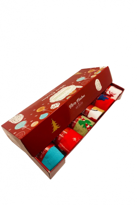 Sosete din bumbac de Craciun pentru dama, multicolor, marimi 36-41, 6 perechi [3]