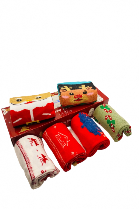 Sosete din bumbac de Craciun pentru dama, multicolor, marimi 36-41, 6 perechi [5]