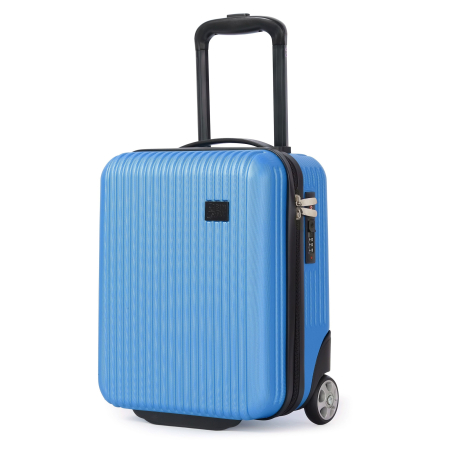Trollere - Bagaj de cabina CabinFly Cruisair, 40x30x20 cm, ideal bagaj de mana pentru Wizzair sau Ryanair, capacitate 24 litri, ABS, blue sky