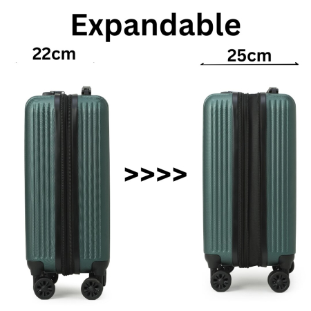 Bagaj de cabină CabinFly Cruisair 55x35x22/25 cm ABS verde – troller 48L pentru Air France, KLM și TAROM [1]