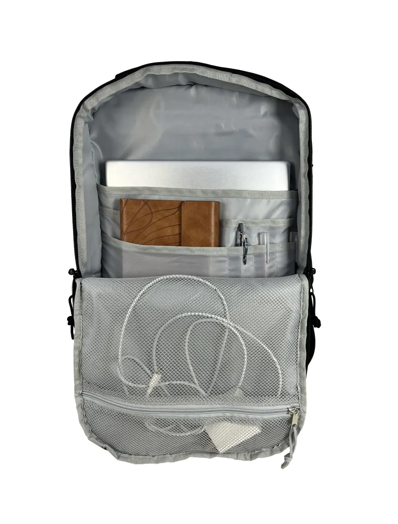 Rucsac Cabinfly Skyrocket 55x40x20 cm – Bagaj de Mână Ideal pentru Ryanair & Wizzair, 44L, Negru [6]