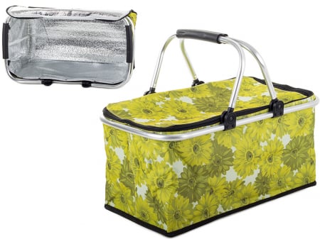 Cos de picnic termic, Tecos, pliabil, pentru cumparaturi sau depozitare la rece, dimensiuni 44x23x22cm, verde, ideal pentru iesiri in natura sau pastrarea alimentelor la temperatura optima [1]