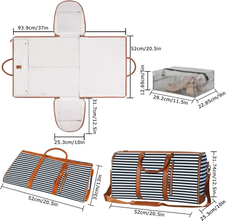 Geantă de călătorie tip husă costume pliabilă unisex albastru – Cracos [3]