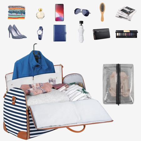 Geantă de călătorie tip husă costume pliabilă unisex albastru – Cracos [2]