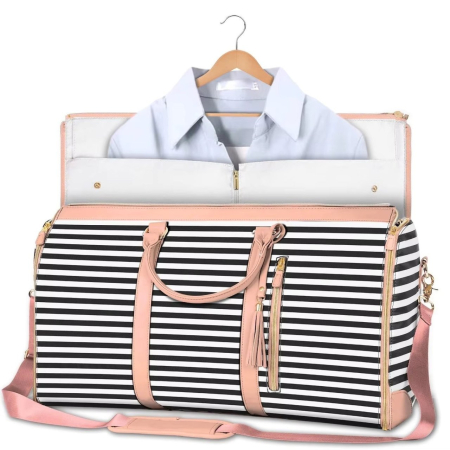 Rucsacuri - Geantă de călătorie tip husă costume pliabilă unisex roz – Cracos