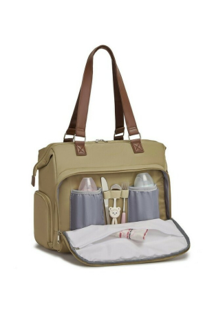 Geantă de voiaj tip rucsac Mommy Bag Cracos – Model Multifuncțional, 40x38x18 cm, Maro [5]