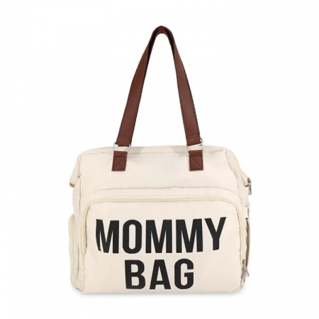Geantă de voiaj tip rucsac Mommy Bag Cracos – Model Multifuncțional, 40x38x18 cm, Crem [2]