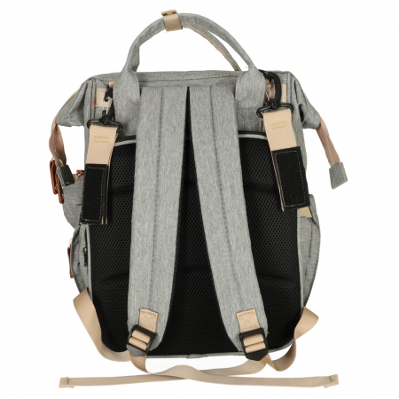 Geantă de voiaj tip rucsac Mommy Bag Cracos – pat portabil & saltea de înfășat, gri [4]