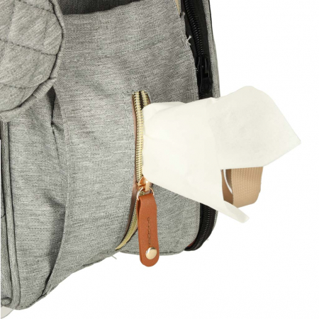 Geantă de voiaj tip rucsac Mommy Bag Cracos – pat portabil & saltea de înfășat, gri [6]