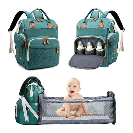 Rucsacuri - Geantă de voiaj tip rucsac Mommy Bag Cracos 42x30x18 cm – rucsac pentru mamici cu pat de înfășat bebeluși