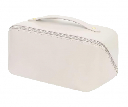 Organizatoare bagaje - Geanta organizatoare cosmetice si parfumuri, Tecos, cu maner, ideal pentru travel sau bagaj de cala, bej