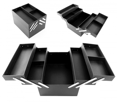 Geanta profesionala pentru cosmetice sau depozitare, Tecos®, maro, dimensiuni 27.5 cm x 21 cm x 17.5 cm, 1 compartiment principal si 4 secundare, ideala pentru calatorii sau activitati profesionale [2]