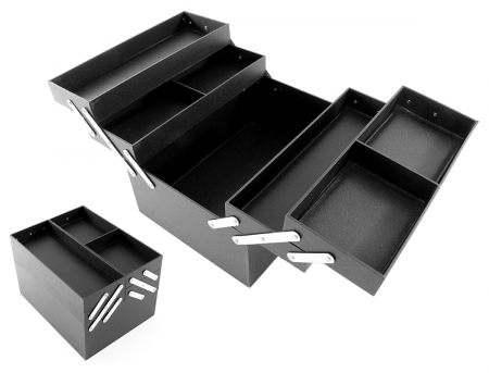 Geanta profesionala pentru cosmetice sau depozitare, Tecos®, maro, dimensiuni 27.5 cm x 21 cm x 17.5 cm, 1 compartiment principal si 4 secundare, ideala pentru calatorii sau activitati profesionale [3]