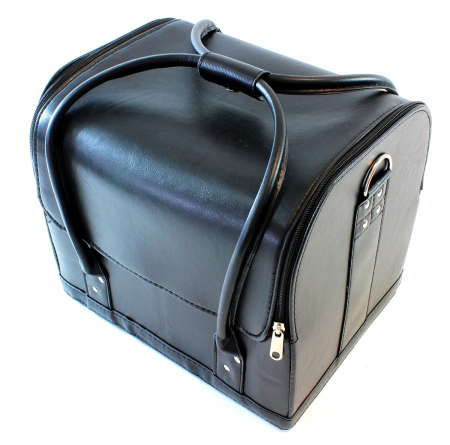 Organizatoare bagaje - Geanta profesionala pentru cosmetice sau depozitare, Tecos®, negru, dimensiuni 27.5 cm x 21 cm x 17.5 cm, 1 compartiment principal si 4 secundare, ideala pentru calatorii sau activitati profesionale