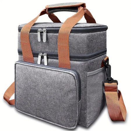 Geanta termoizolanta pentru picnic sau camping, Tecos, 15L, dimensiuni 28 x 23 x 18 cm, gri [5]