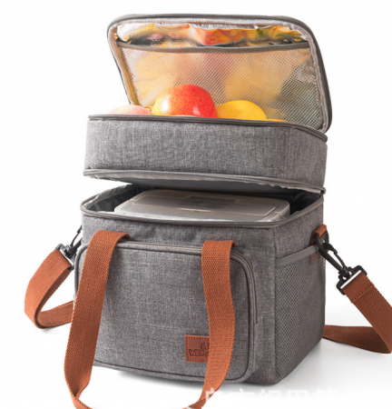 Genti termice - Geanta termoizolanta pentru picnic sau camping, Tecos, 15L, dimensiuni 28 x 23 x 18 cm, gri