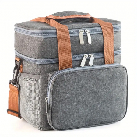 Geanta termoizolanta pentru picnic sau camping, Tecos, 15L, dimensiuni 28 x 23 x 18 cm, gri [4]