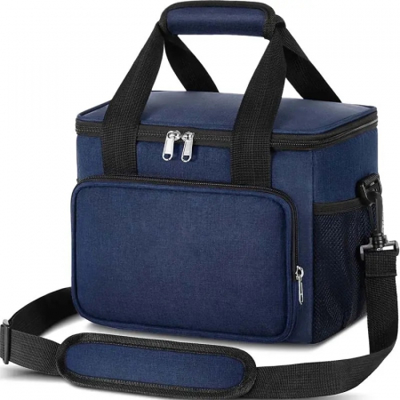 Geanta termoizolanta pentru picnic sau camping, Tecos, 15L, dimensiuni 30 x 22 x 21 cm, albastru [2]