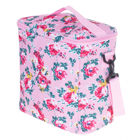 Geanta termoizolanta pentru picnic sau plaja, capacitate 11l, culoare Roz cu flori [6]