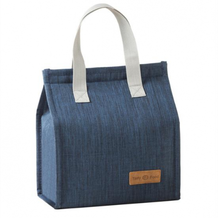 Genti termice - Geanta termoizolanta, Tecos, cooler bag pentru transport alimente si camping, impermeabila, izolata cu aluminiu, dimensiuni 22.5x13 cm, capacitate 3.3 L, albastru