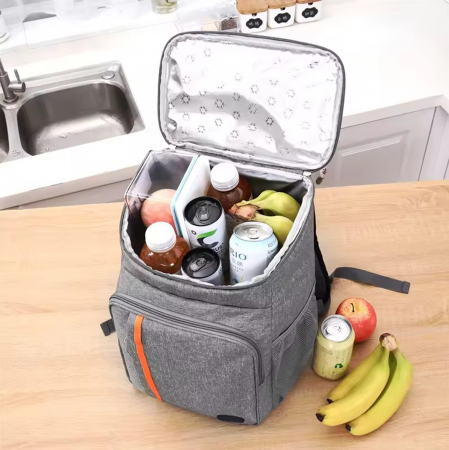 Geantă termoizolantă tip rucsac Tecos 18L – Ideală pentru Picnic & Camping, gri [4]