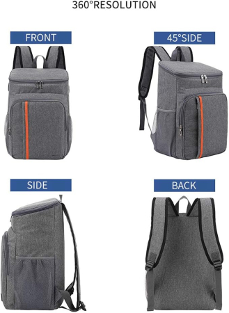 Geantă termoizolantă tip rucsac Tecos 18L – Ideală pentru Picnic & Camping, gri [1]