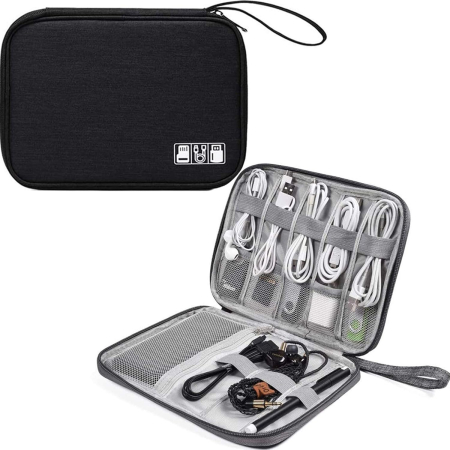 Organizatoare bagaje - geanta-textila-tecos-organizator-cabluri-casti-accesorii-electronice-24-5x18x10cm