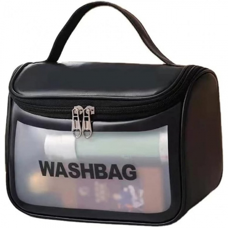 Organizatoare bagaje - Geanta voiaj pentru cosmetice, Tecos®, dimensiuni 22x22x12.5 cm, impermeabila, negru