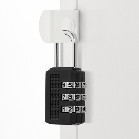 Accesorii articole de voiaj - Lacat cu cifru pentru bagaje, Cracos®, negru, 5x2.5 cm, ideal pentru securizarea bagajului de cala sau a dulapului de la sala