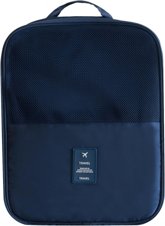 Organizator depozitare incaltaminte si alte accesorii, Tecos, 2 compartimente, ideal pentru troller sau valiza, dimensiuni 23*13.5*30cm, rezistent la apa, albastru [7]