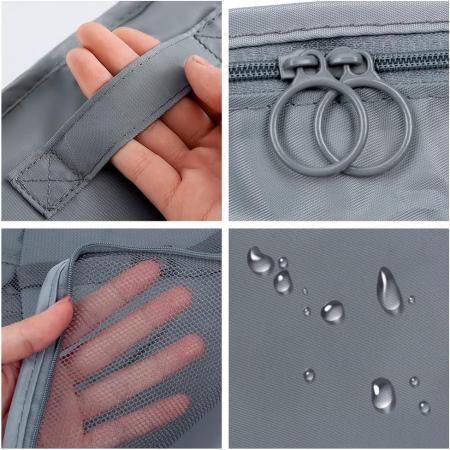 Organizator pentru bagaje format din 8 piese, dimensiuni diferite, perfect pentru troller sau valiza, gri [3]