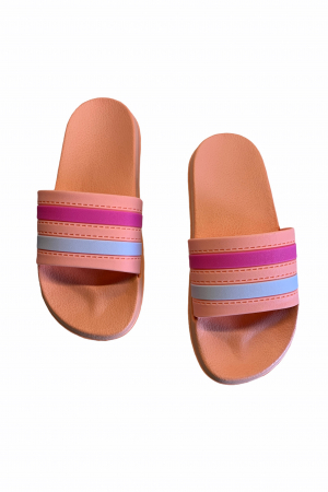 Papuci dama , portocaliu, marime 41, bareta multicolora [2]