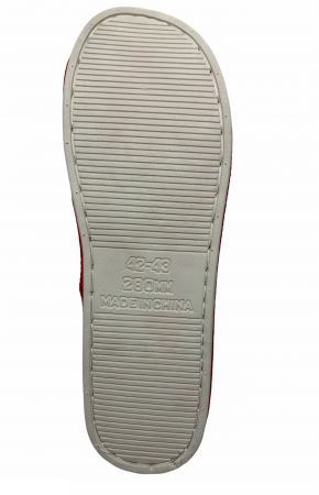 Papuci de casa cu motive de Craciun pentru barbati, imprimeu ren si Mos Craciun, rosii, marime 40-41 [4]