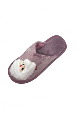 Papuci de casa cu motive de Crăciun pentru femei, Tecos®, mov, mărime 36-37, 23 centimetri, talpa comoda și călduroși [3]