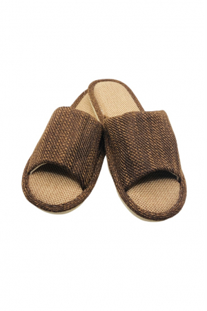 Papuci de casa decupati pentru barbati, TECOS, maro, marime 40-41, 27 centimetri, talpa moale [5]