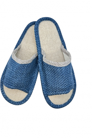 Papuci de casa decupati pentru barbati, Tecos®, marime 40-41, albastru, talpa foarte comoda, 27 centimetri [0]