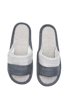 Papuci de casa decupati pentru barbati, Tecos®, marime 40-41, gri inchis, talpa foarte comoda, 27 centimetri [5]