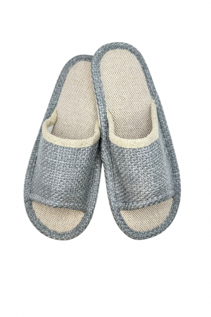 Papuci de casa decupati pentru barbati, Tecos®, marime 40-41, gri, talpa foarte comoda, 27 centimetri [0]