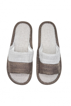 Papuci de casa decupati pentru barbati, Tecos®, marime 40-41, maro inchis, talpa foarte comoda, 27 centimetri [4]