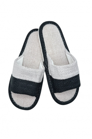 Papuci de casa decupati pentru barbati, Tecos®, marime 40-41, negru, talpa foarte comoda, 27 centimetri [0]