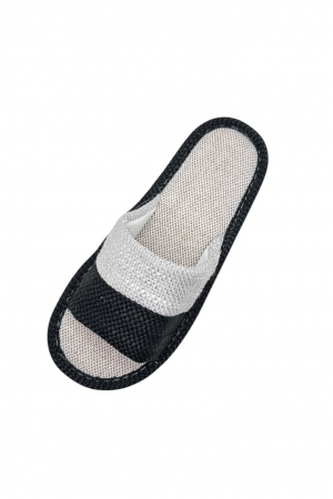 Papuci de casa decupati pentru barbati, Tecos®, marime 40-41, negru, talpa foarte comoda, 27 centimetri [2]